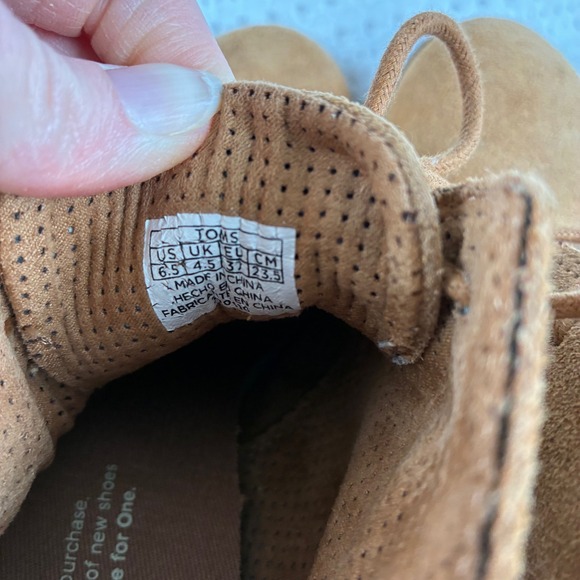 Toms Lunata Boots Lace Up Heeled Ankle Booties Suede Tan 6.5 Neutral Boho - Picture 9 of 13